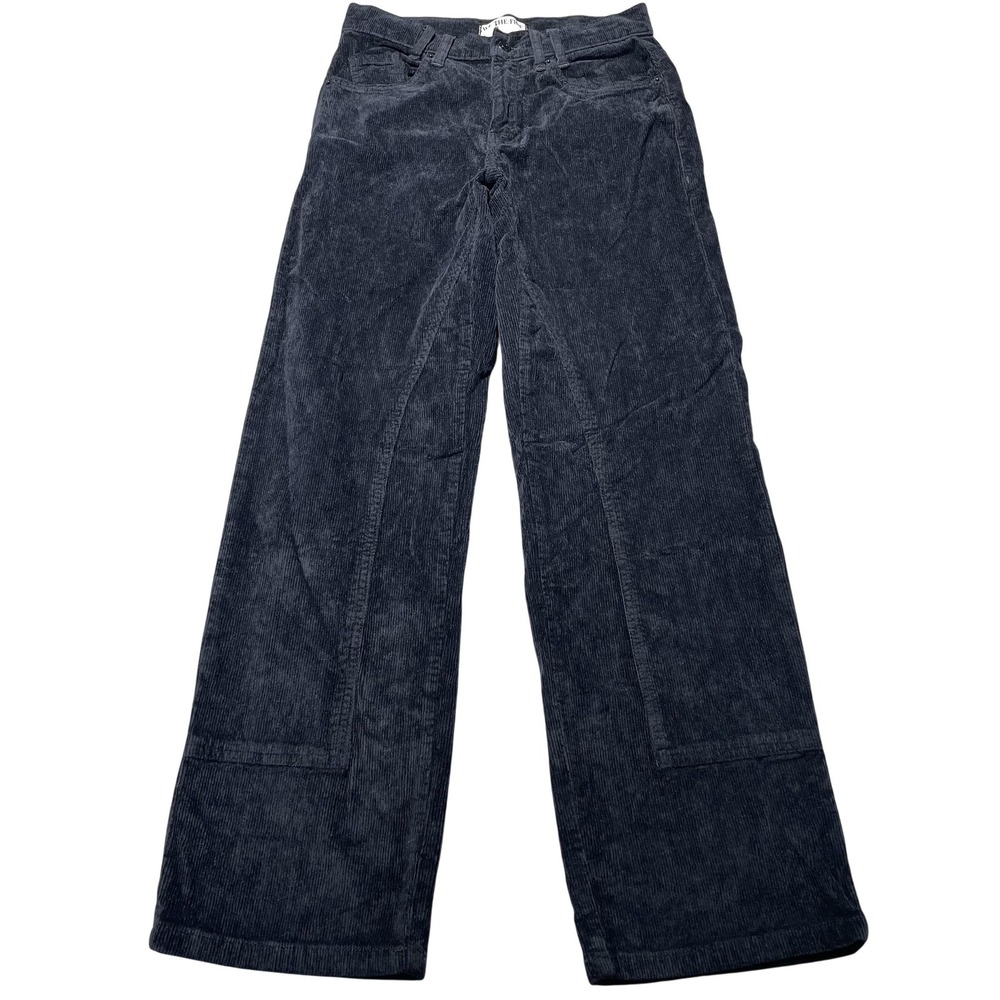 We The Free Pants Womens 25 Black Corduroy Risktaker High Rise Straight Chino